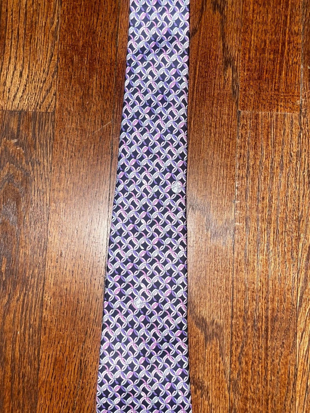 Emilio Pucci Purple Geometric Pattern Tie